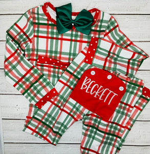 Christmas Plaid Buttflap PJs Unisex