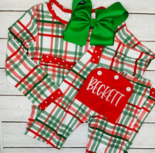 Load image into Gallery viewer, Christmas Plaid Buttflap PJs Unisex
