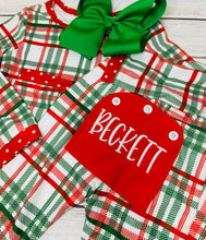 Load image into Gallery viewer, Christmas Plaid Buttflap PJs Unisex