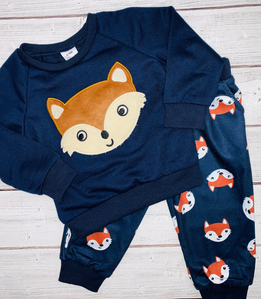Navy fox baby set