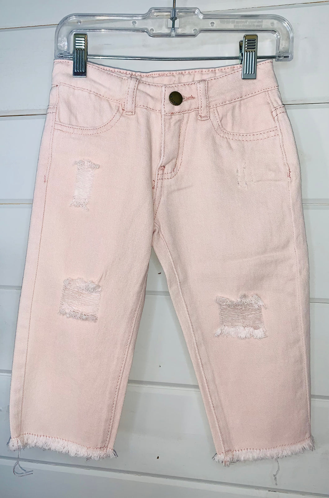 Blush Pink Cropped Jeans