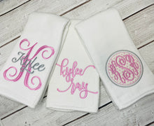 Load image into Gallery viewer, Personalized Baby Girl Burp Cloth Set