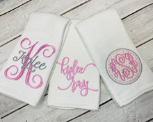Load image into Gallery viewer, Personalized Baby Girl Burp Cloth Set