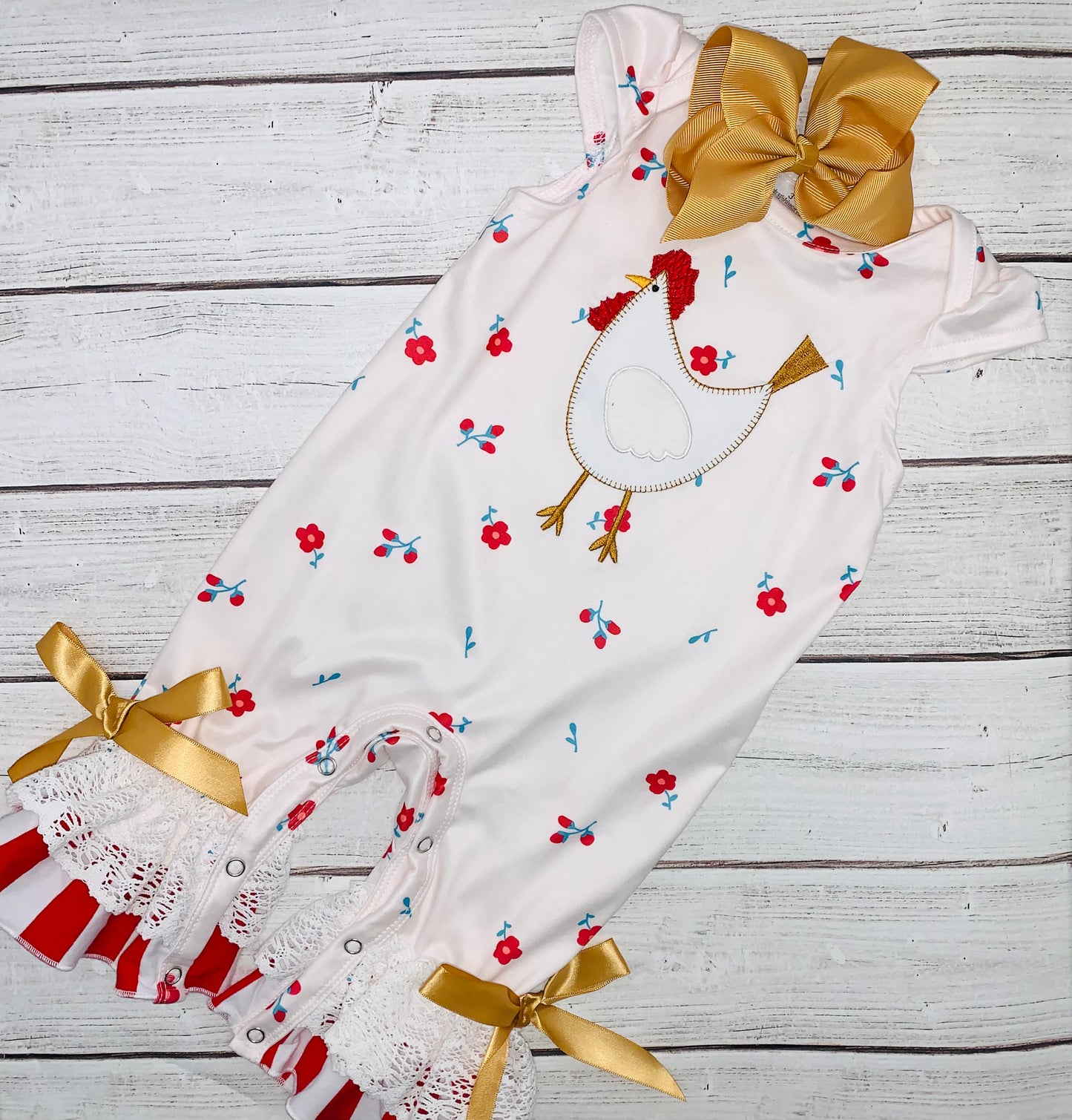 Rooster Ruffle Romper