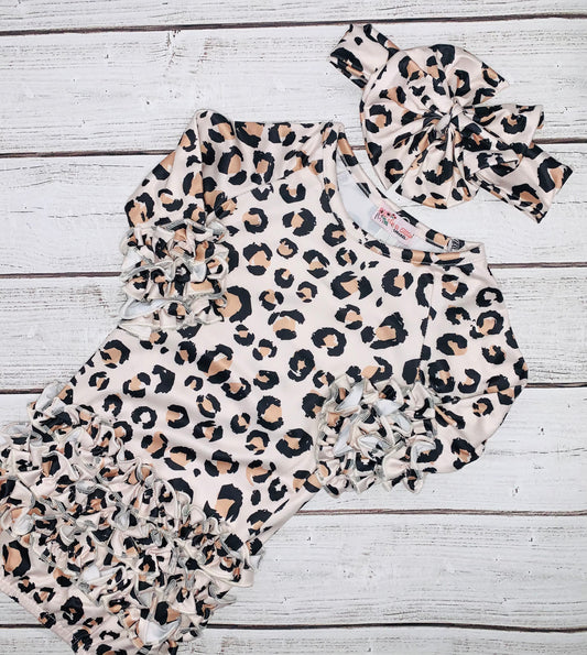 Cheetah baby gown