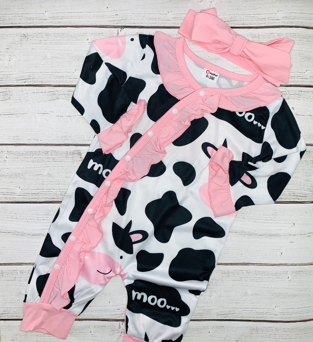 Baby Girl Cow Romper