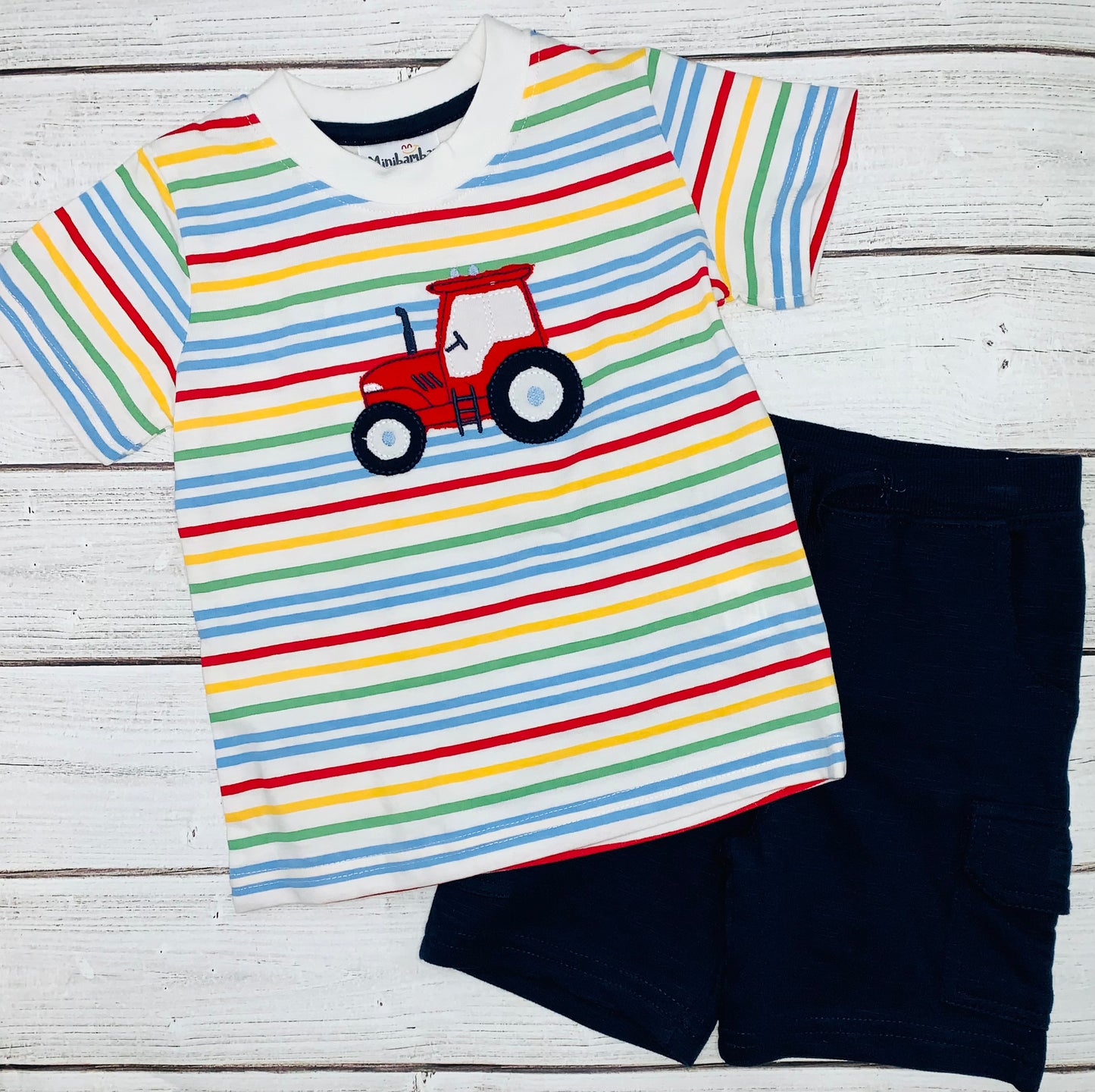 Tractor Applique Shirt & Short Set