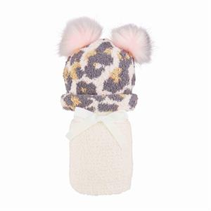 LEOPARD BLANKET HAT SET