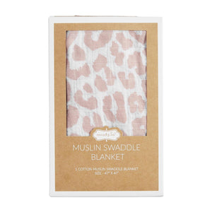 Mauve Leopard Swaddle Blanket