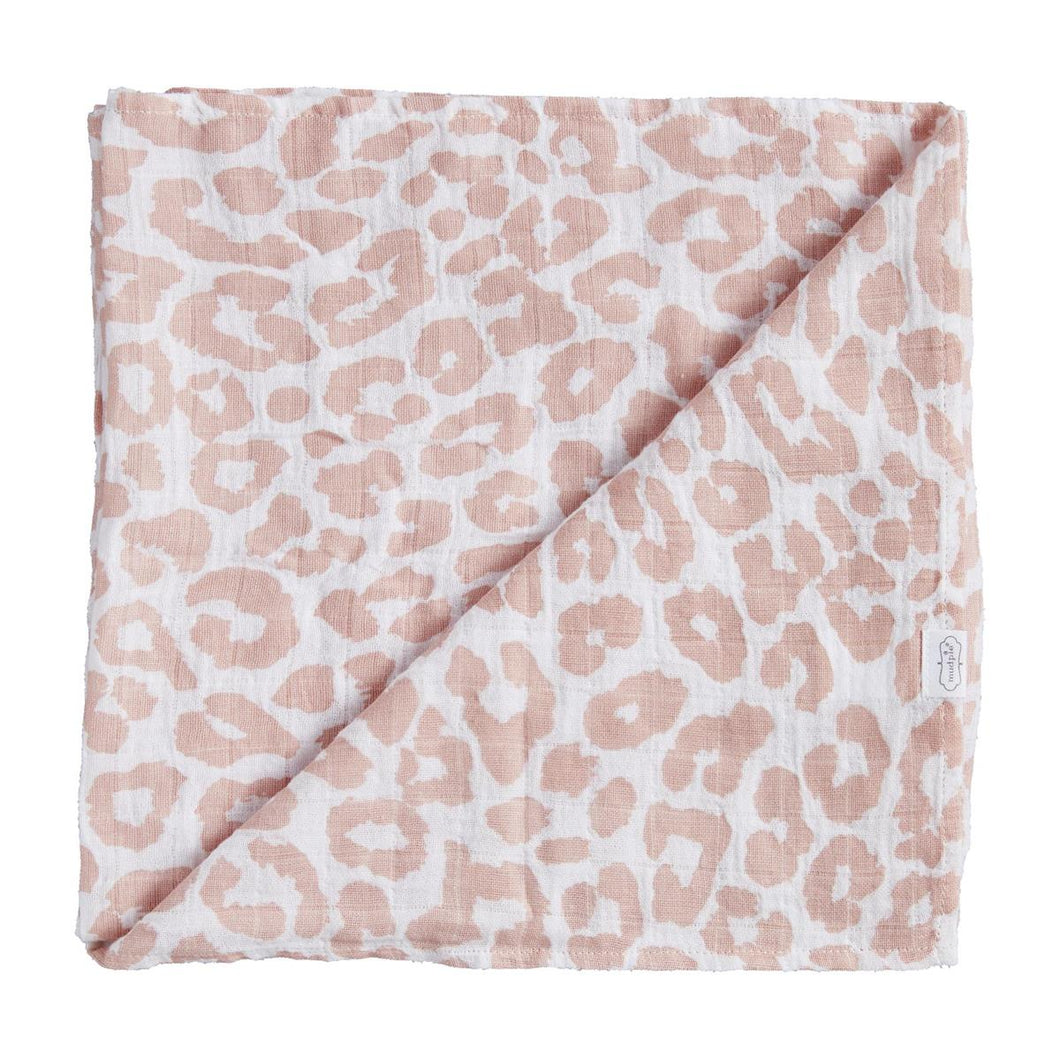 Mauve Leopard Swaddle Blanket