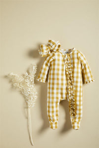 Mustard & Gingham Sleeper Headband Set