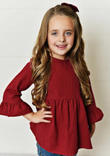 Load image into Gallery viewer, Girls Ruffle Sleeve - Button Back Tunic