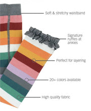 Load image into Gallery viewer, Rainbow Tripe Footless Ruffle Tights